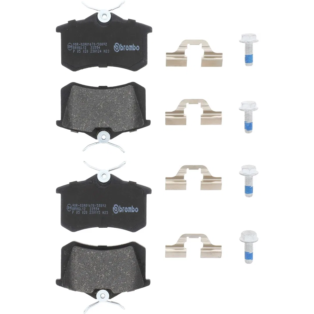 P85020 – BREMBO Brake Pad, FMSI Number D340-7335 Low-Metallic Set Of 4 With Hardware